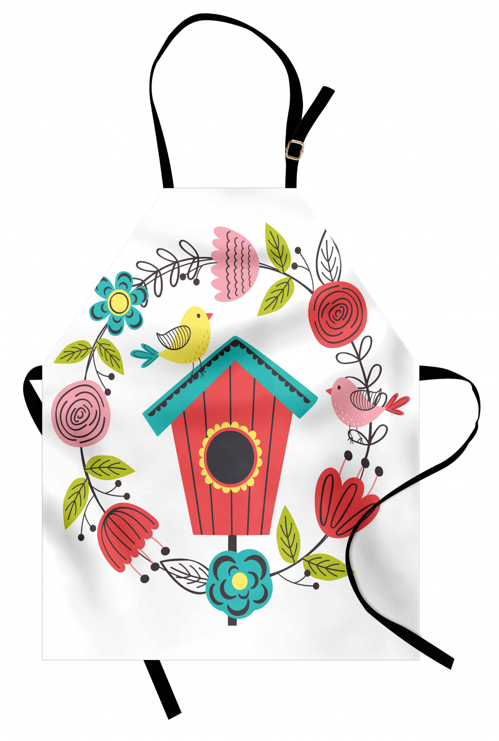 Ambesonne Apron Bib Adjustable Neck for Gardening Cooking Unisex No Fading