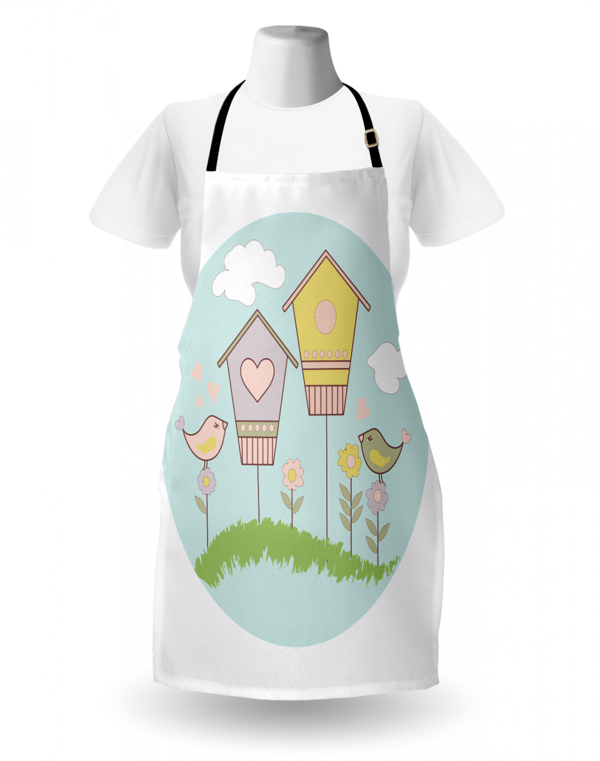 Ambesonne Apron Bib Adjustable Neck for Gardening Cooking Unisex No Fading