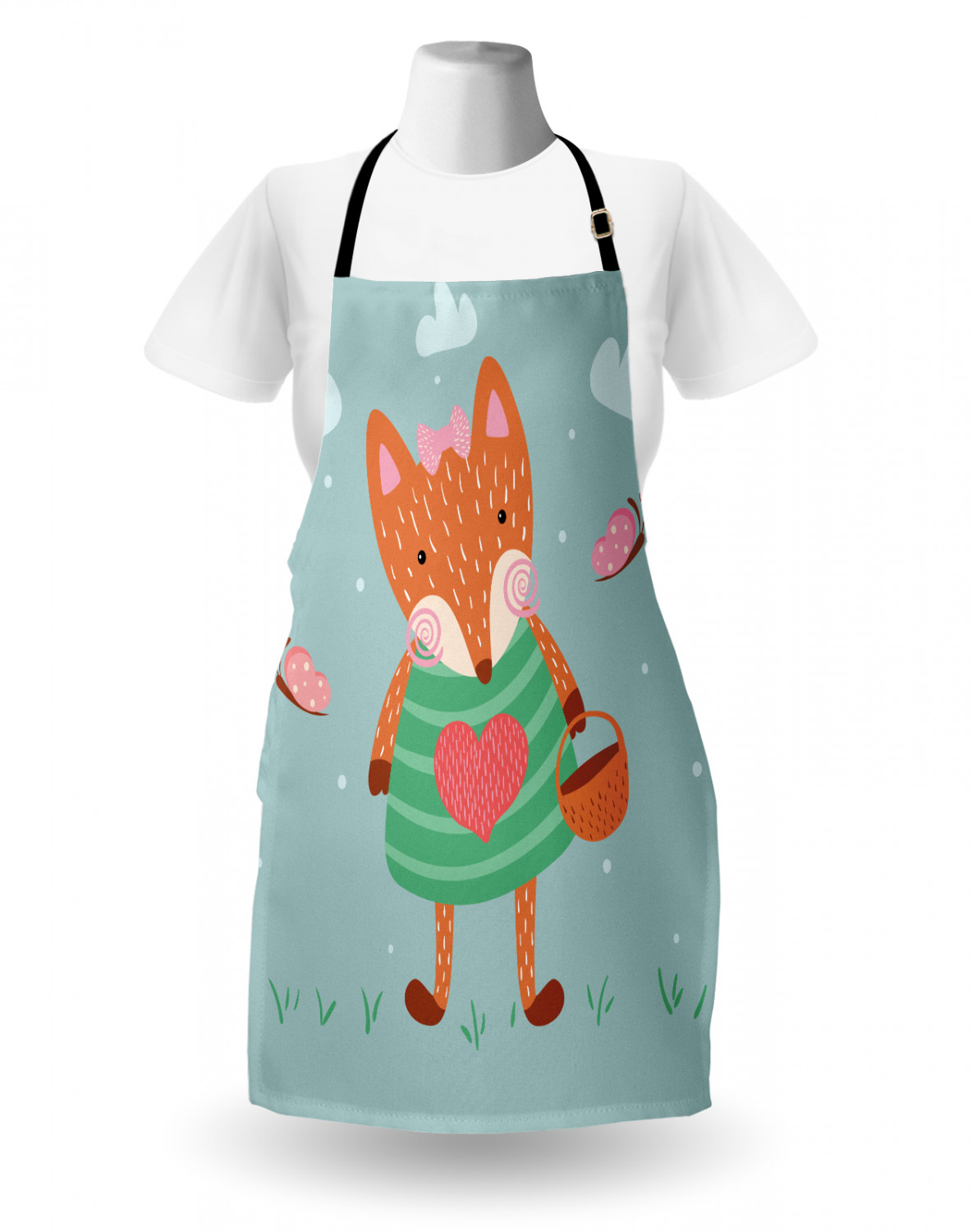 Apron with Adjustable Neck Strap Gardening Cooking Unisex Outdoor Use Ambesonne