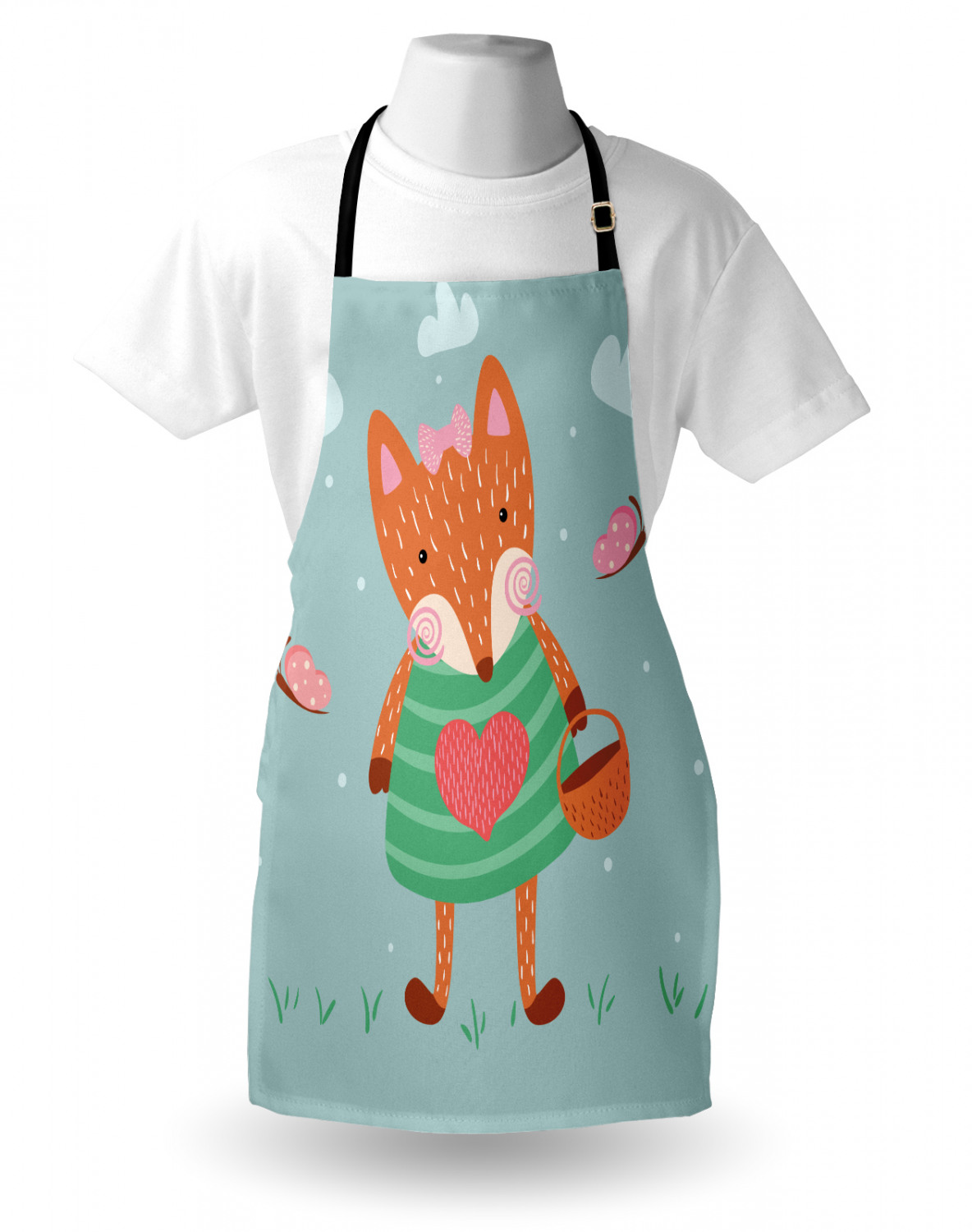 Apron with Adjustable Neck Strap Gardening Cooking Unisex Outdoor Use Ambesonne