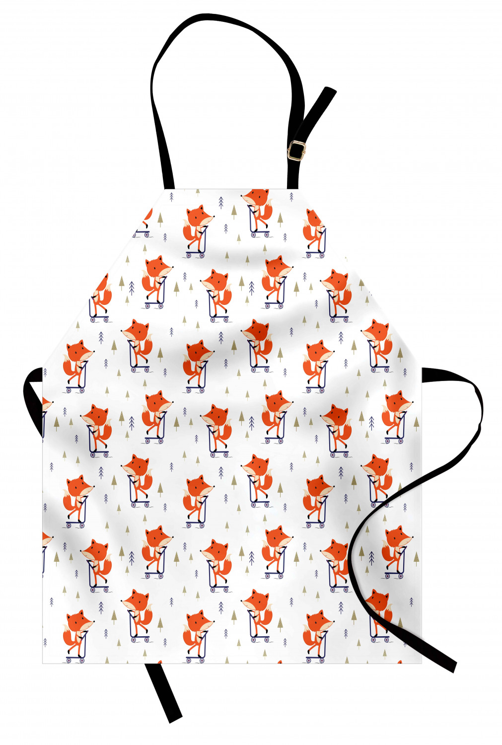 Ambesonne Fox Animal Kids Apron Boys Girls Apron Bib Cooking & Painting