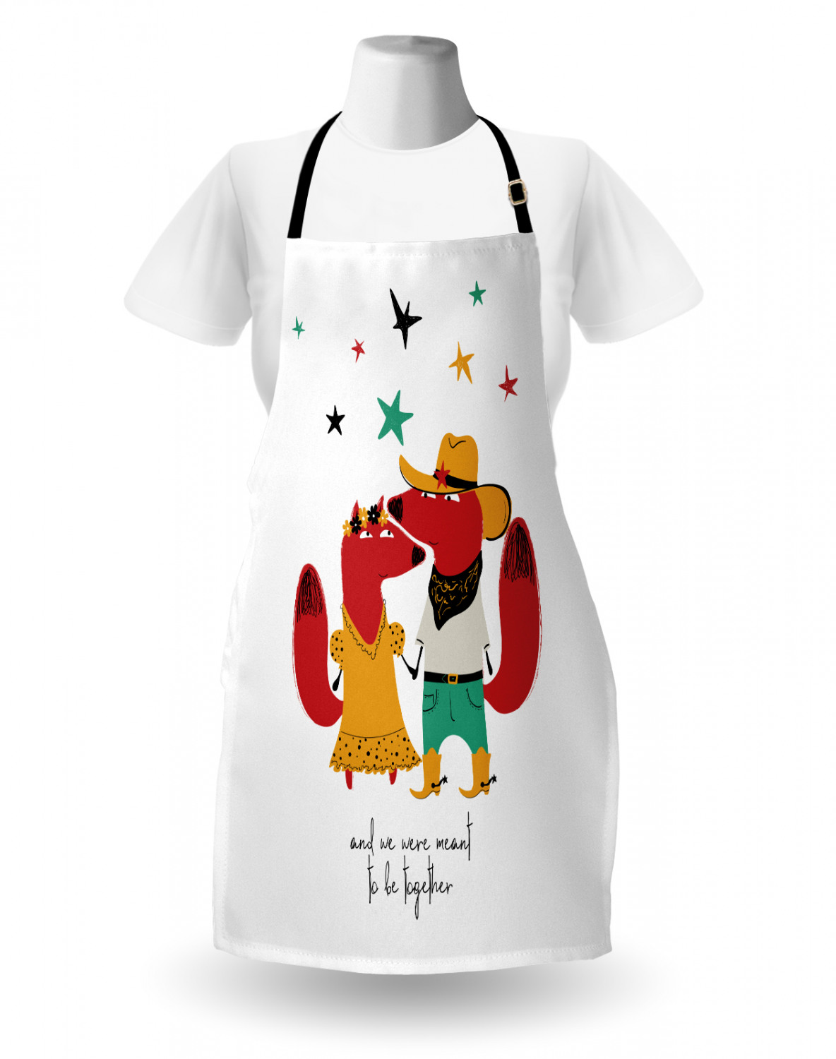 Apron with Adjustable Neck Strap Gardening Cooking Unisex Outdoor Use Ambesonne