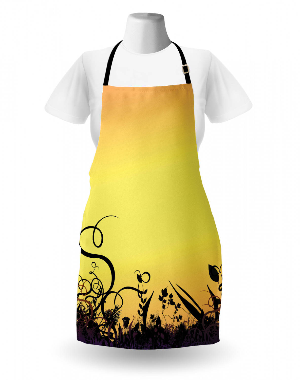 Ambesonne Apron Bib Adjustable Neck for Gardening Cooking Unisex No Fading