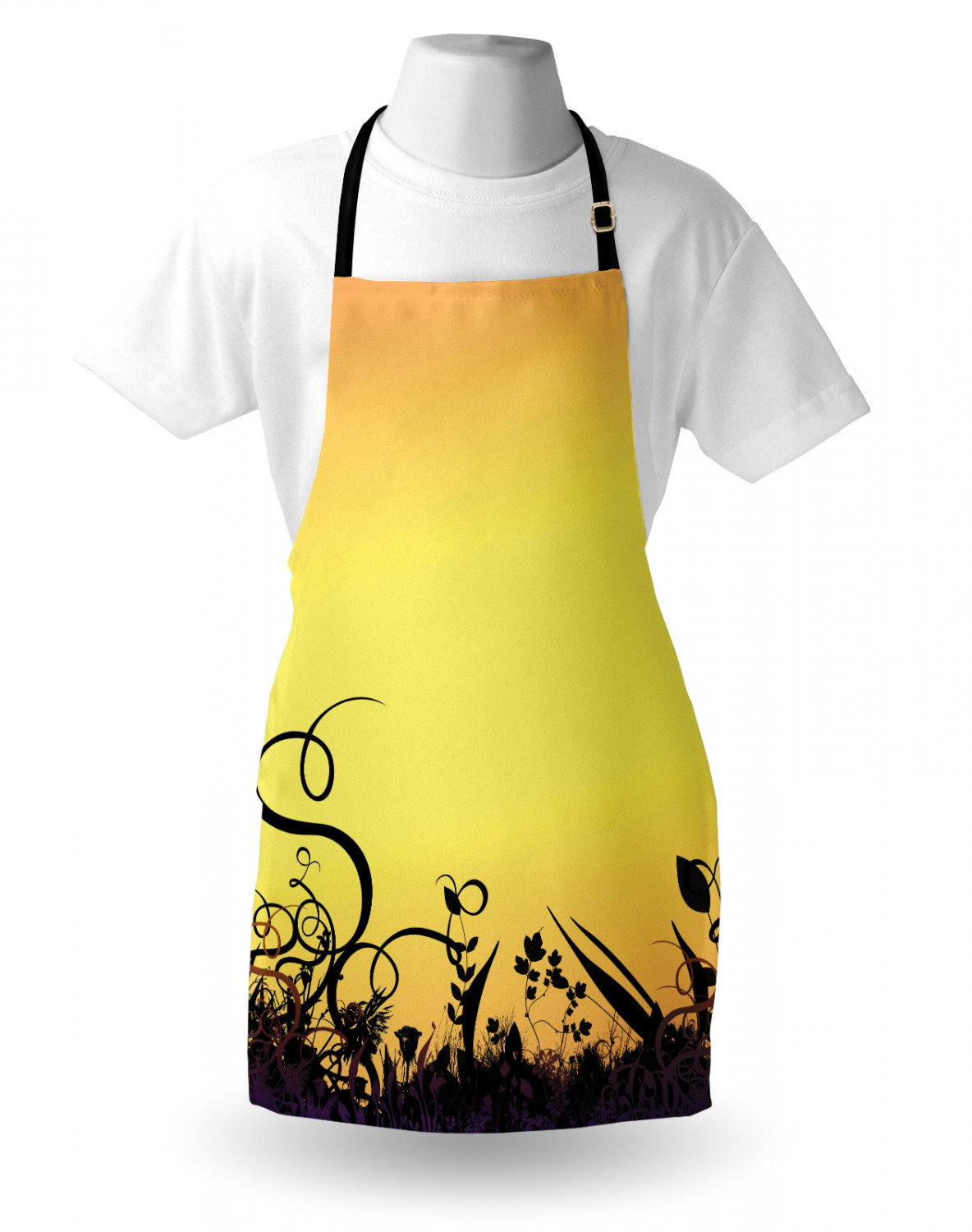 Ambesonne Apron Bib Adjustable Neck for Gardening Cooking Unisex No Fading