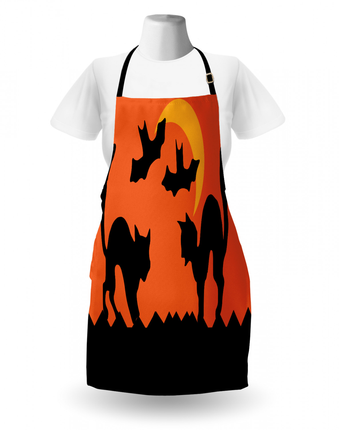 Ambesonne Apron Bib Adjustable Neck for Gardening Cooking Unisex No Fading