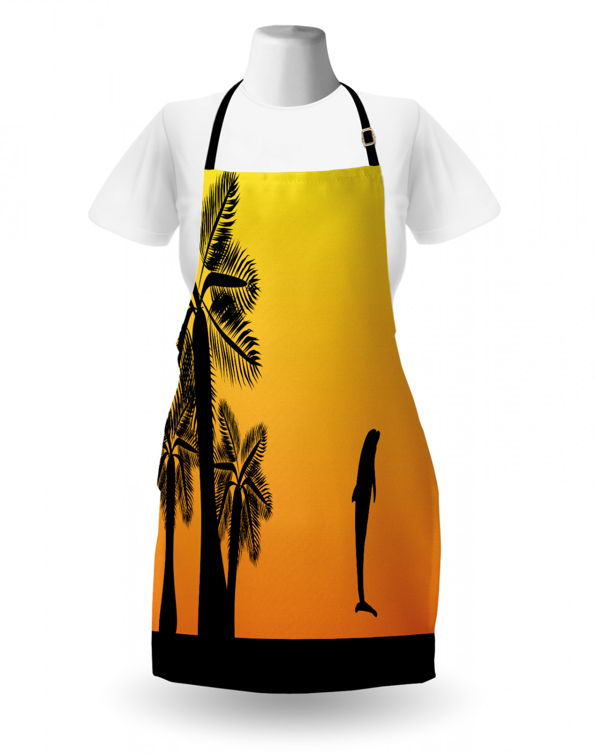 Ambesonne Apron Bib Adjustable Neck for Gardening Cooking Unisex No Fading