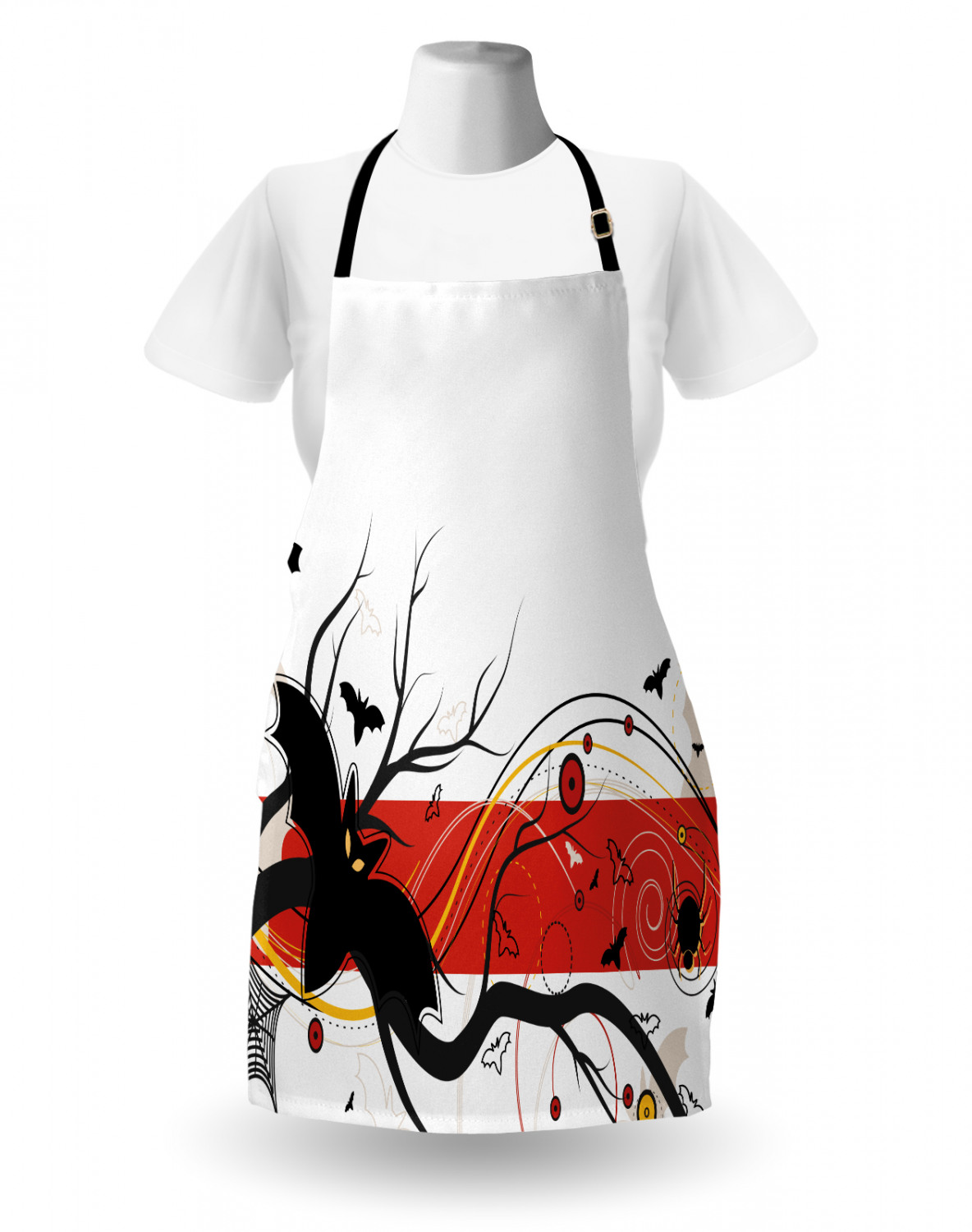 Ambesonne Apron Bib Adjustable Neck for Gardening Cooking Unisex No Fading