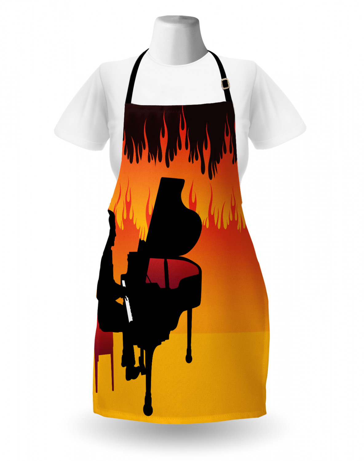 Ambesonne Apron Bib Adjustable Neck for Gardening Cooking Unisex No Fading