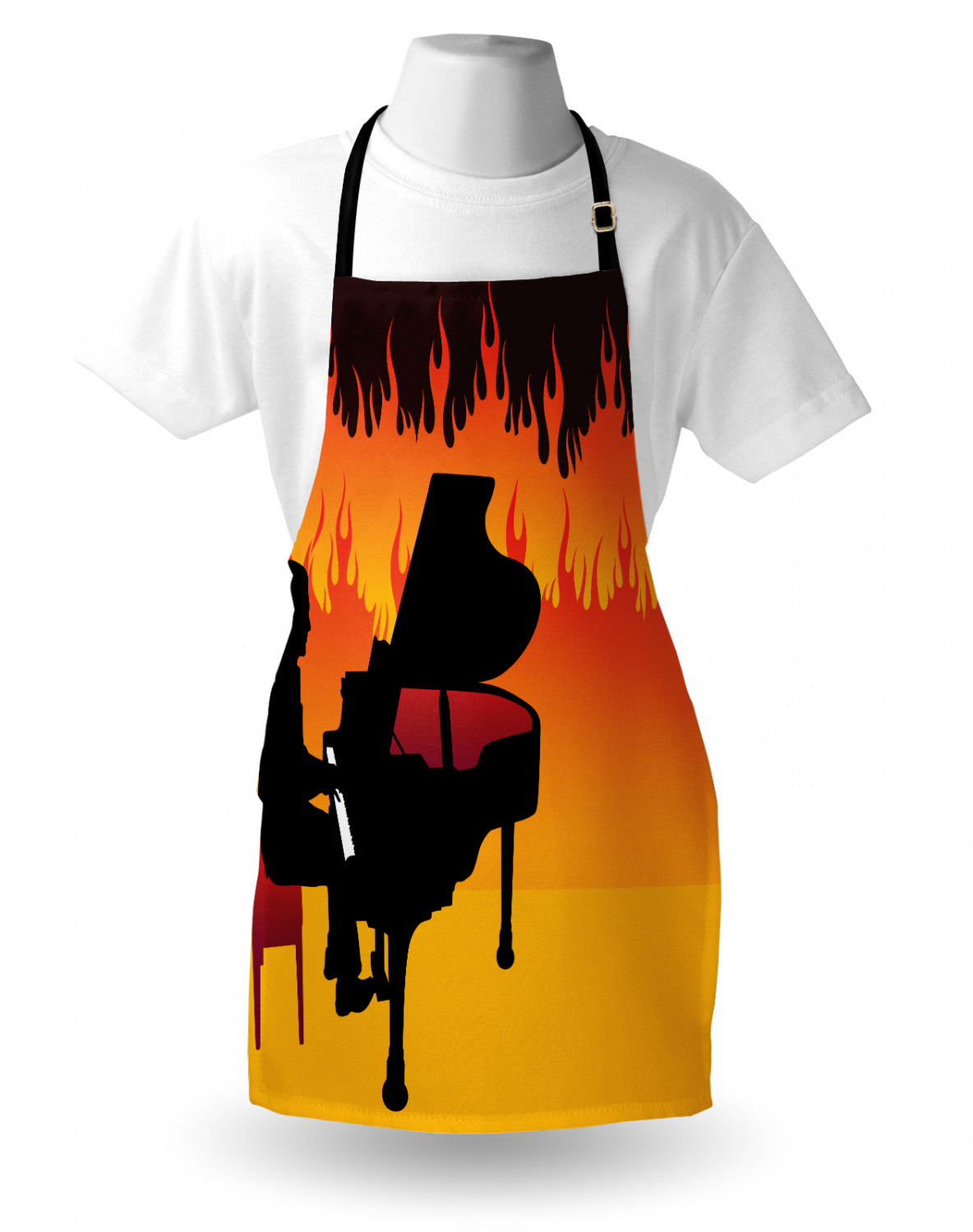 Ambesonne Apron Bib Adjustable Neck for Gardening Cooking Unisex No Fading