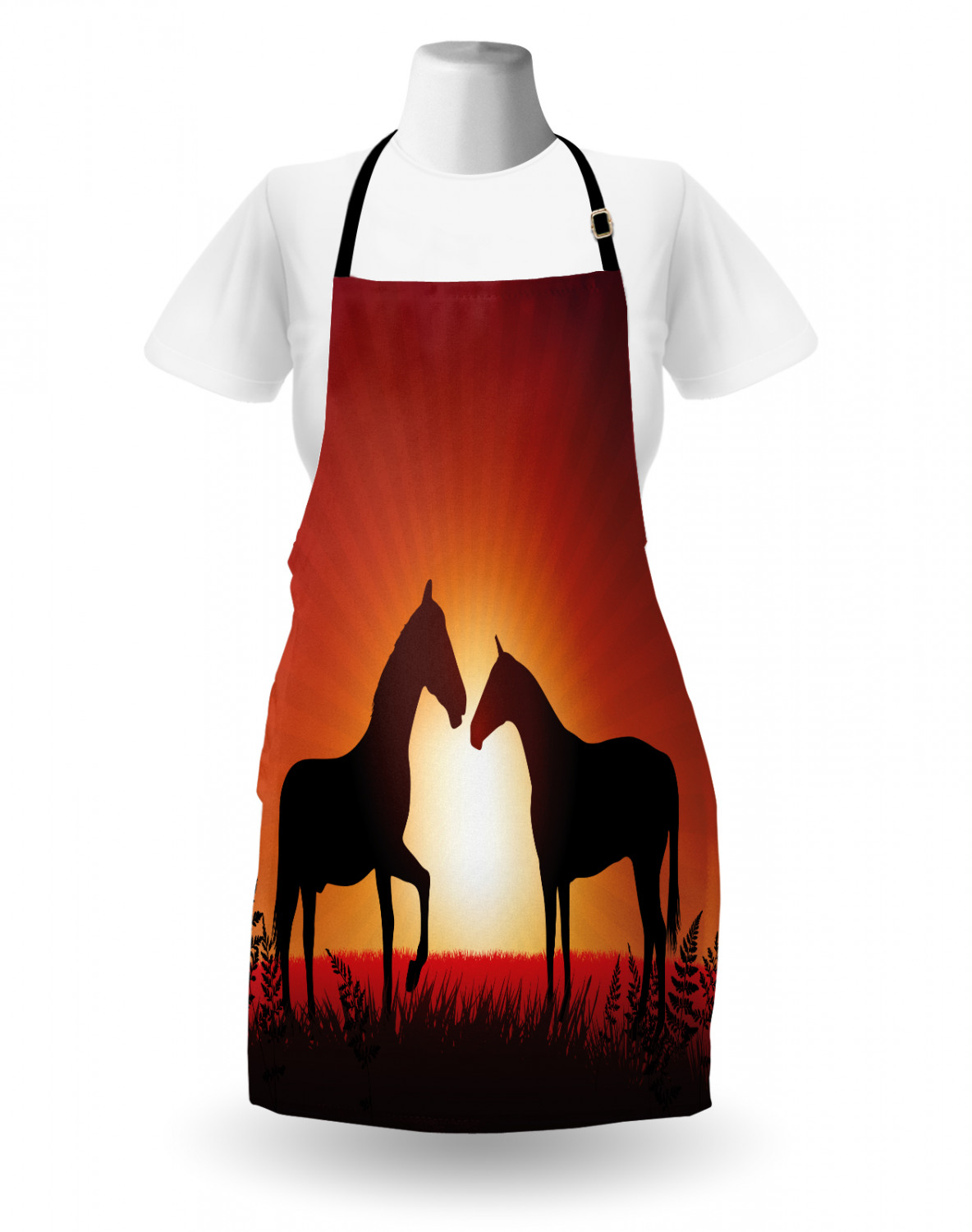 Ambesonne Apron Bib Adjustable Neck for Gardening Cooking Unisex No Fading