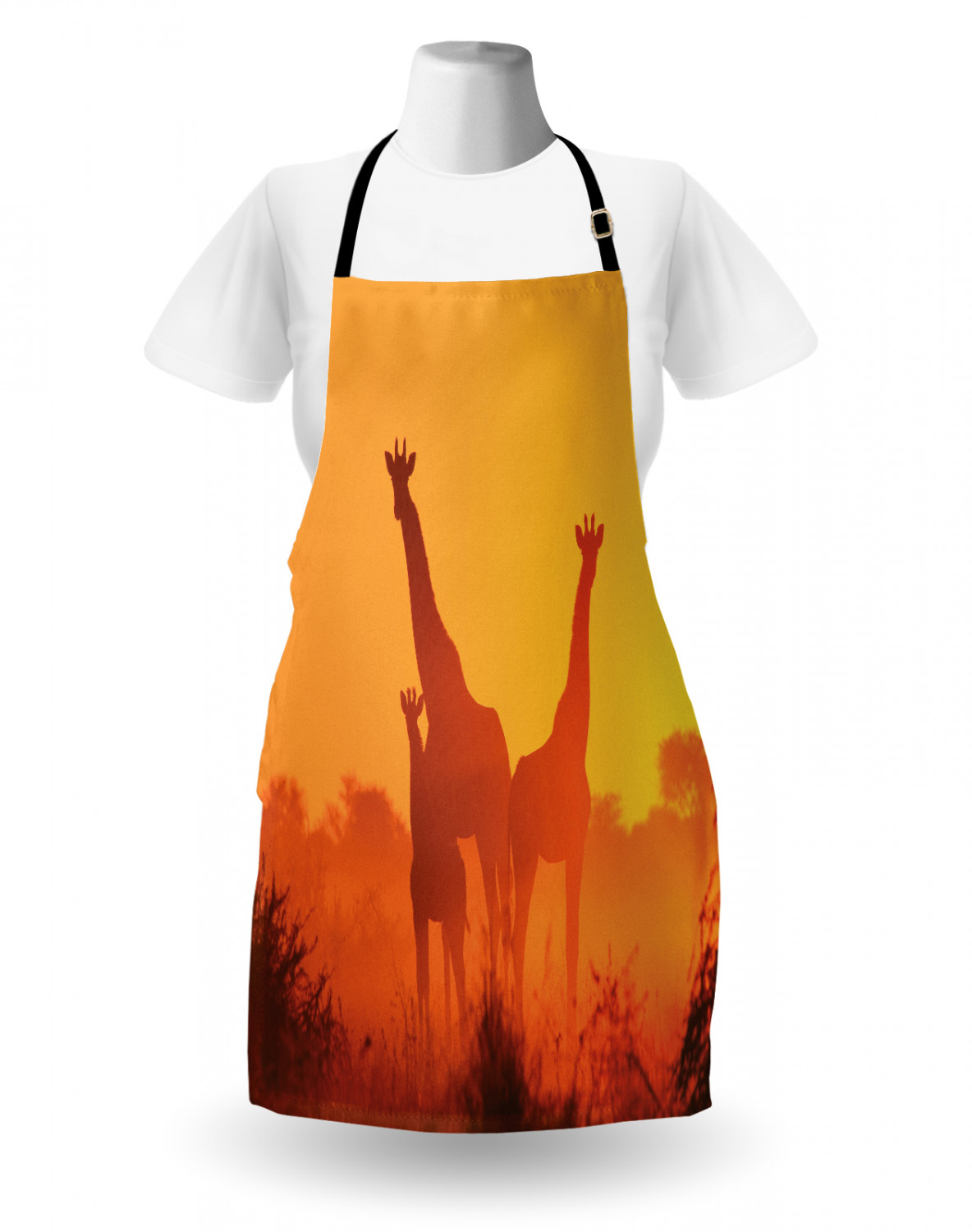 Ambesonne Apron Bib Adjustable Neck for Gardening Cooking Unisex No Fading