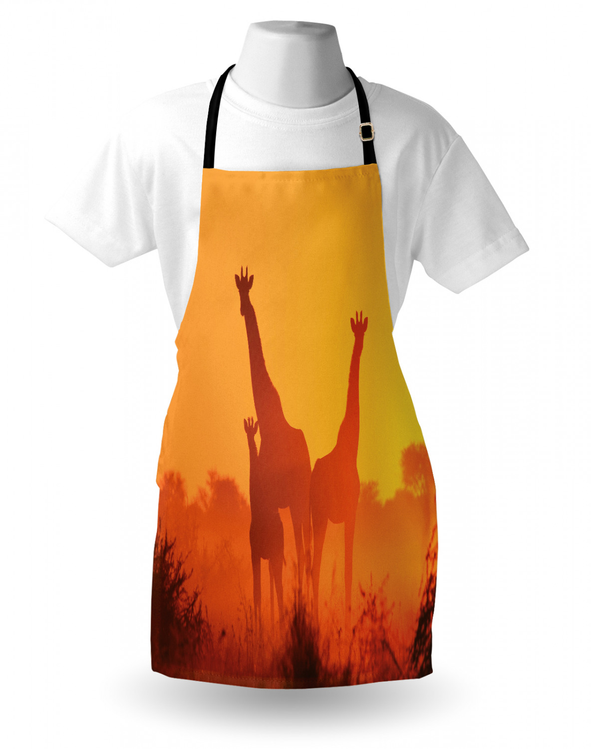 Ambesonne Apron Bib Adjustable Neck for Gardening Cooking Unisex No Fading