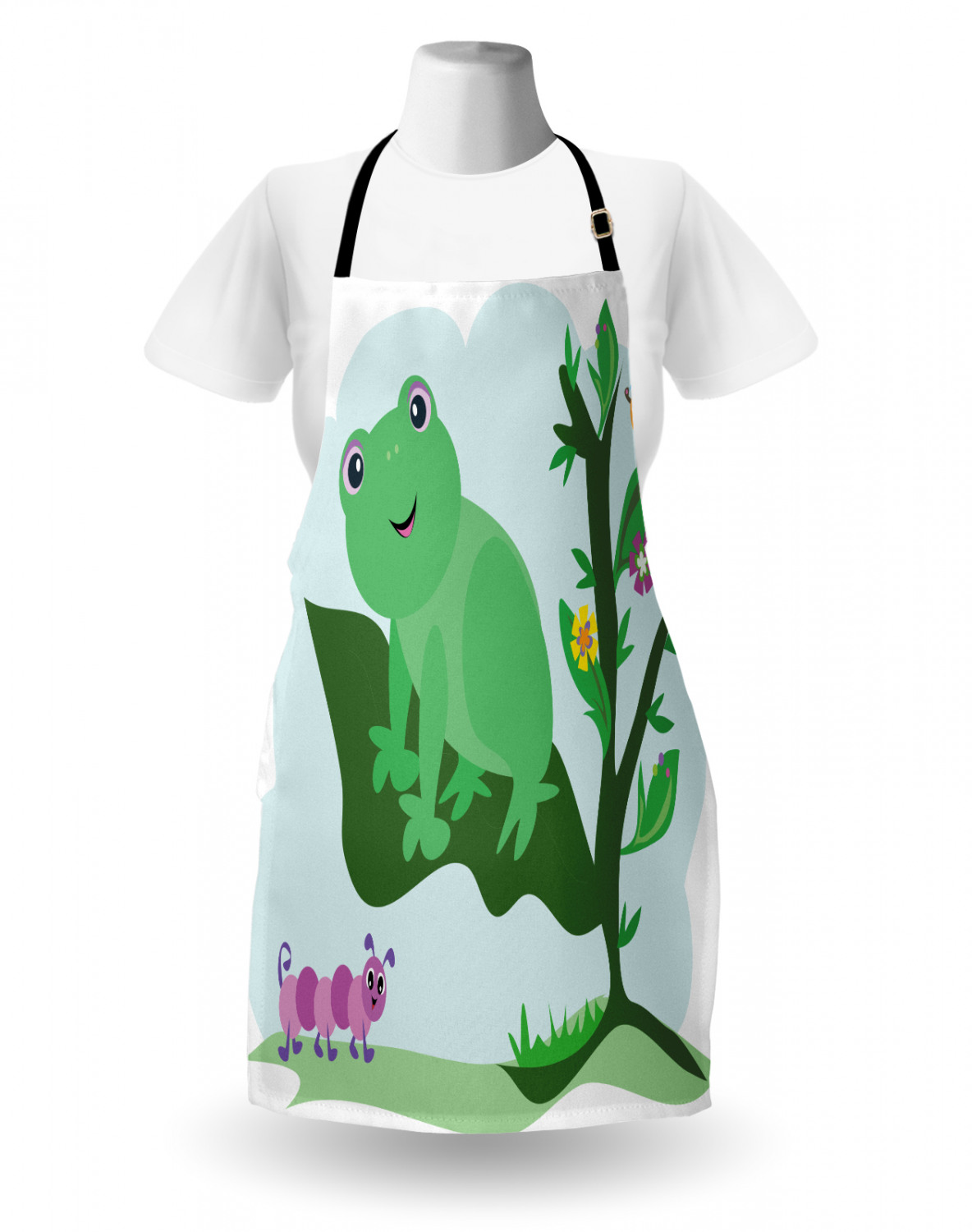 Ambesonne Apron Bib Adjustable Neck for Gardening Cooking Unisex No Fading