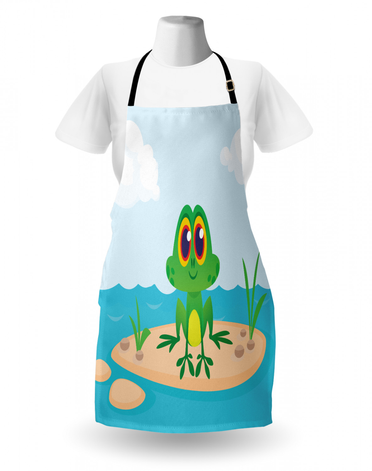 Ambesonne Apron Bib Adjustable Neck for Gardening Cooking Unisex No Fading