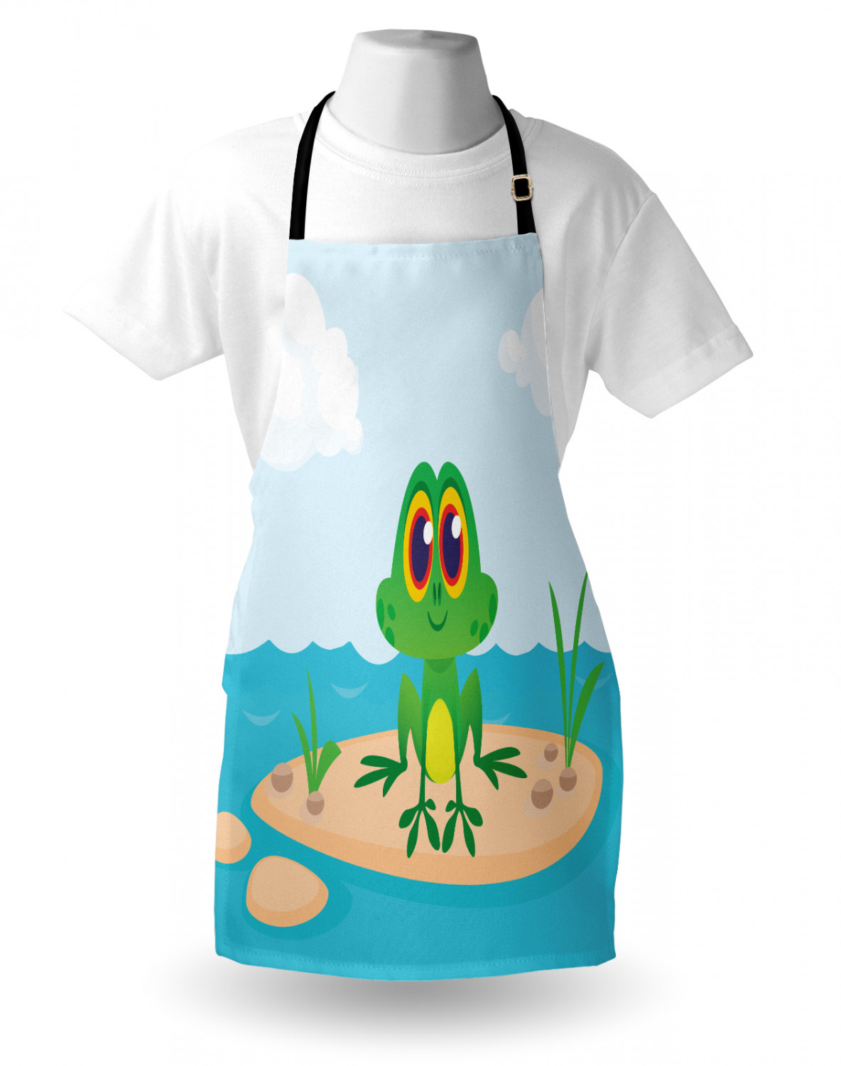 Ambesonne Apron Bib Adjustable Neck for Gardening Cooking Unisex No Fading