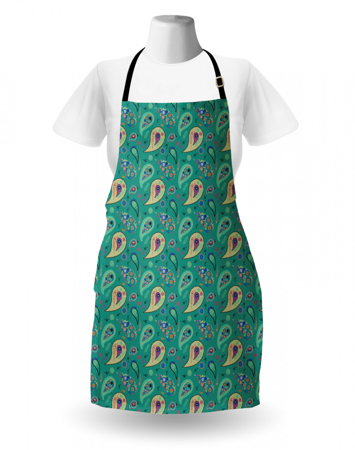 Ambesonne Apron Bib with Adjustable Neck Strap for Garden Cooking Standard Size