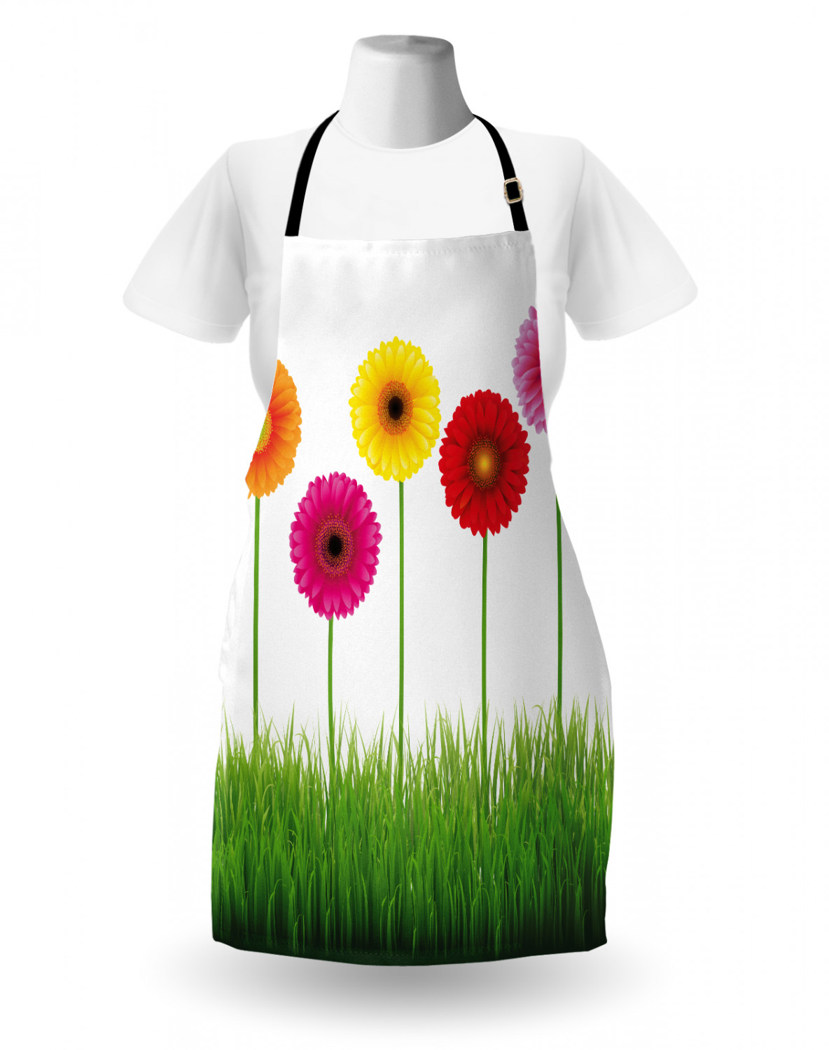 Ambesonne Long Lasting Apron with Adjustable Neck for Gardening and Cooking