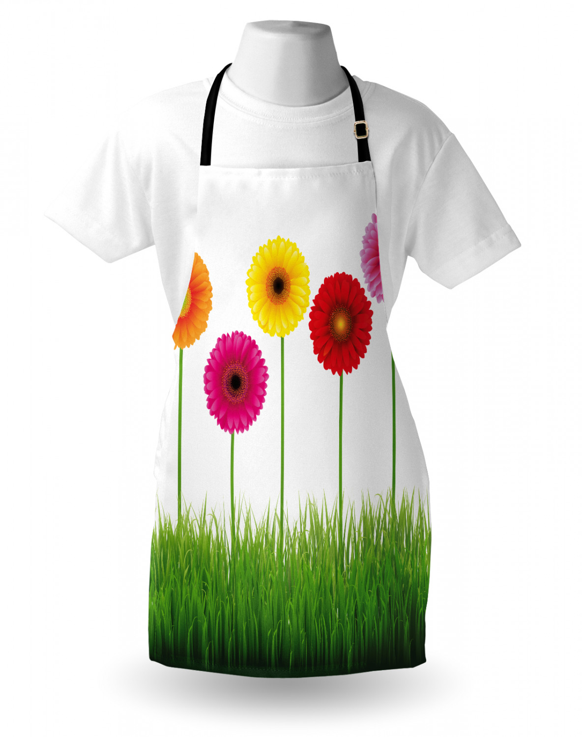 Ambesonne Long Lasting Apron with Adjustable Neck for Gardening and Cooking