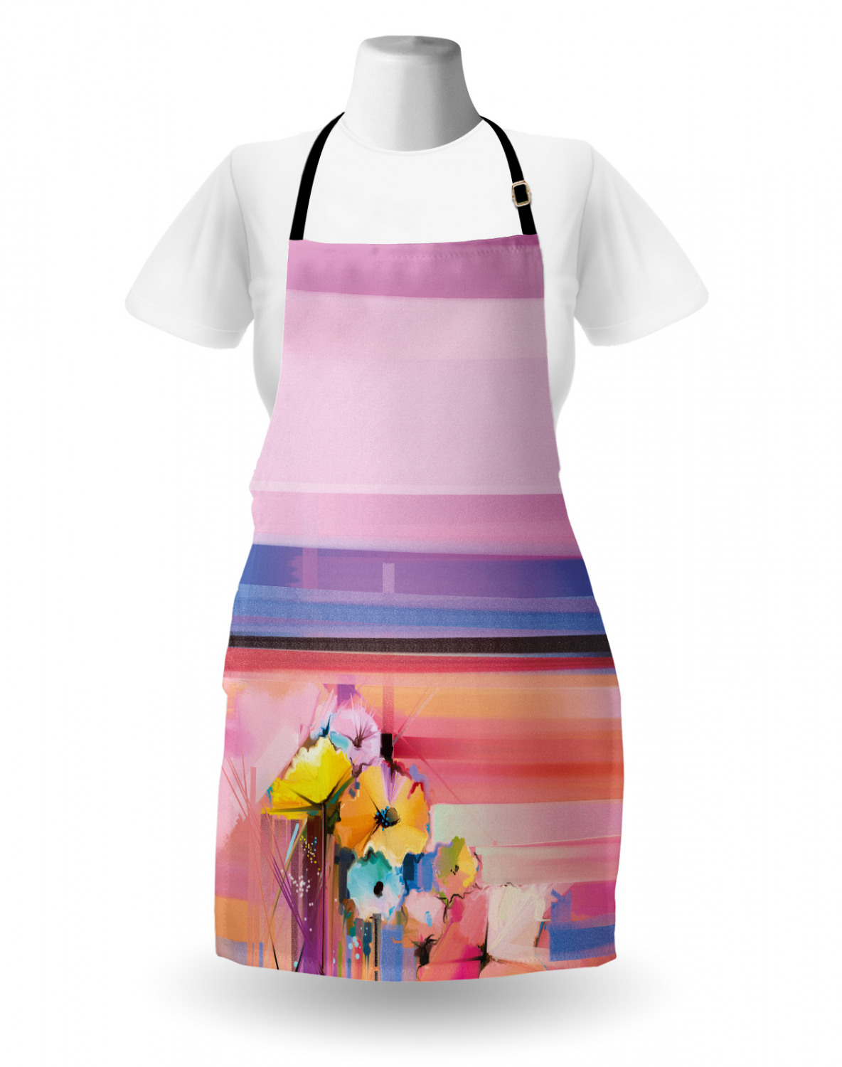 Ambesonne Long Lasting Apron with Adjustable Neck for Gardening and Cooking