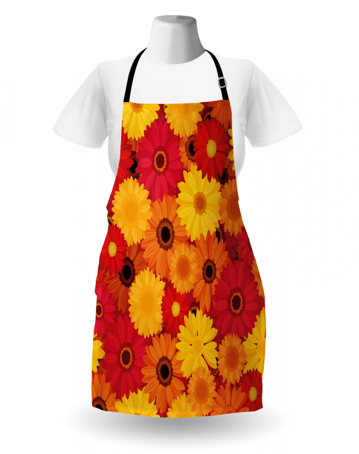 Ambesonne Long Lasting Apron with Adjustable Neck for Gardening and Cooking