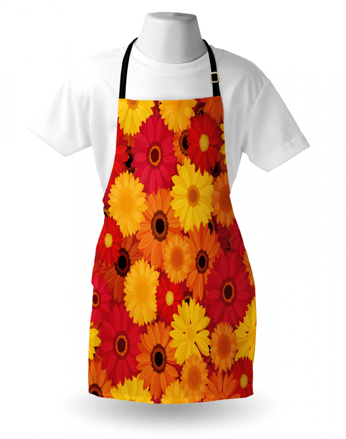 Ambesonne Long Lasting Apron with Adjustable Neck for Gardening and Cooking