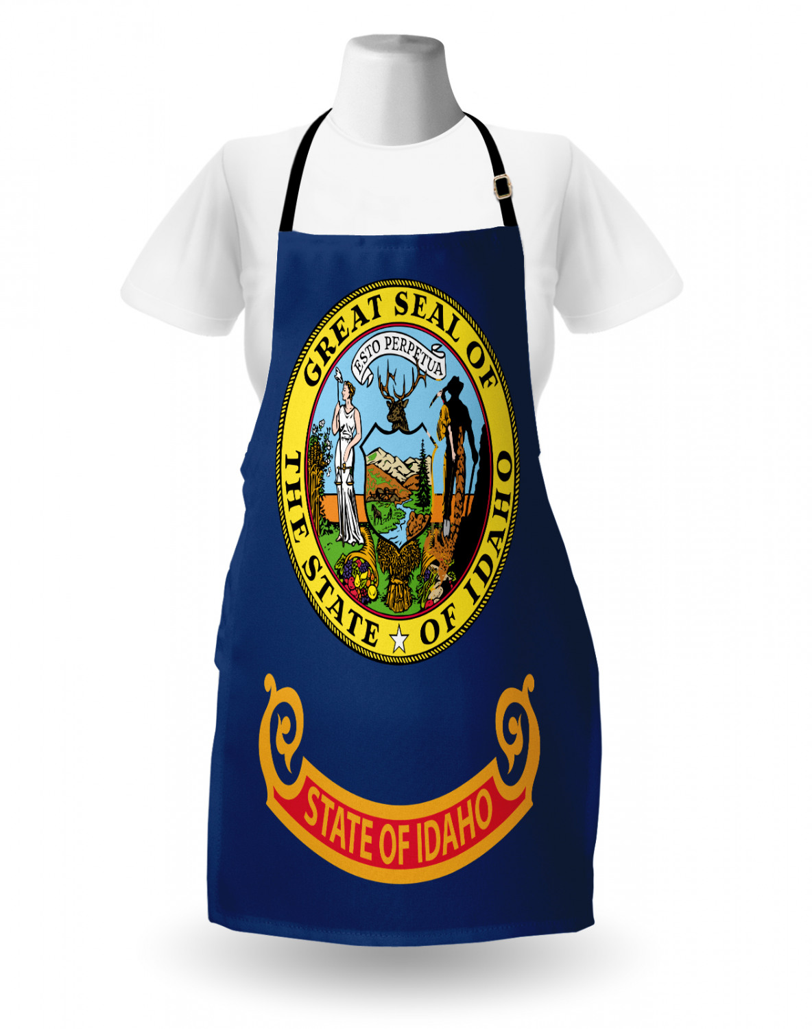 Ambesonne Long Lasting Apron with Adjustable Neck for Gardening and Cooking