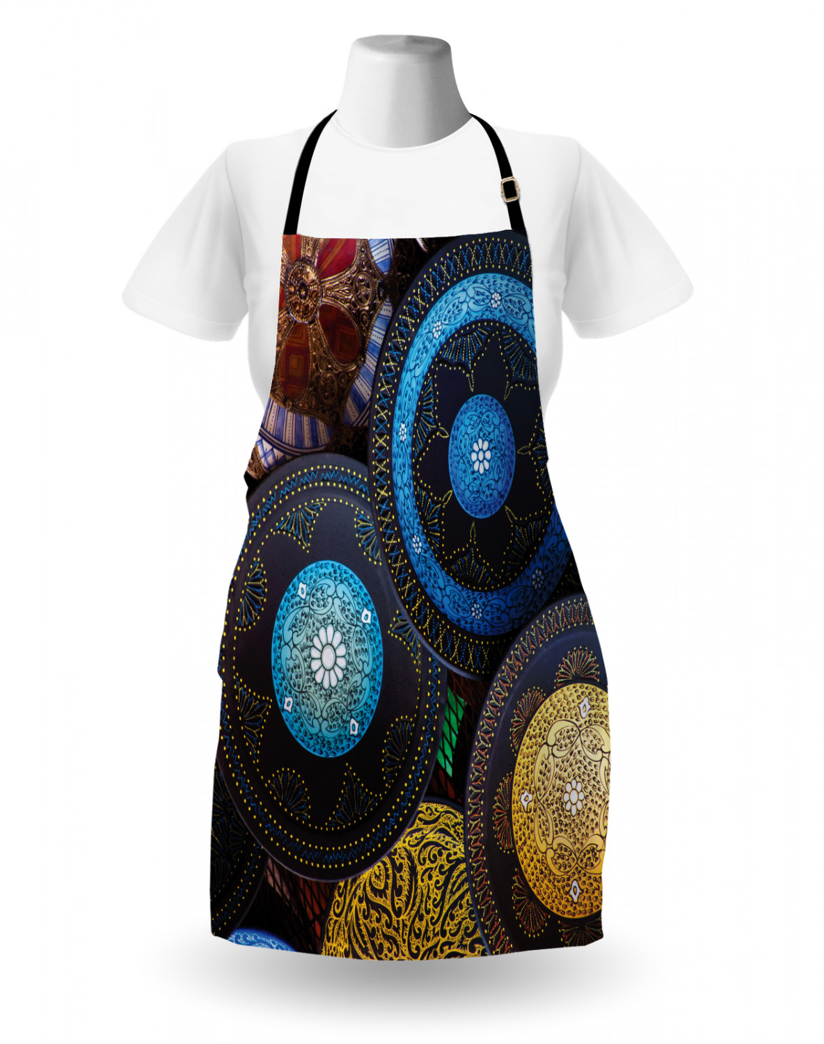 Mexican Sugar Skull Apron Unisex Kitchen Bib with Adjustable Neck Cooking Baking