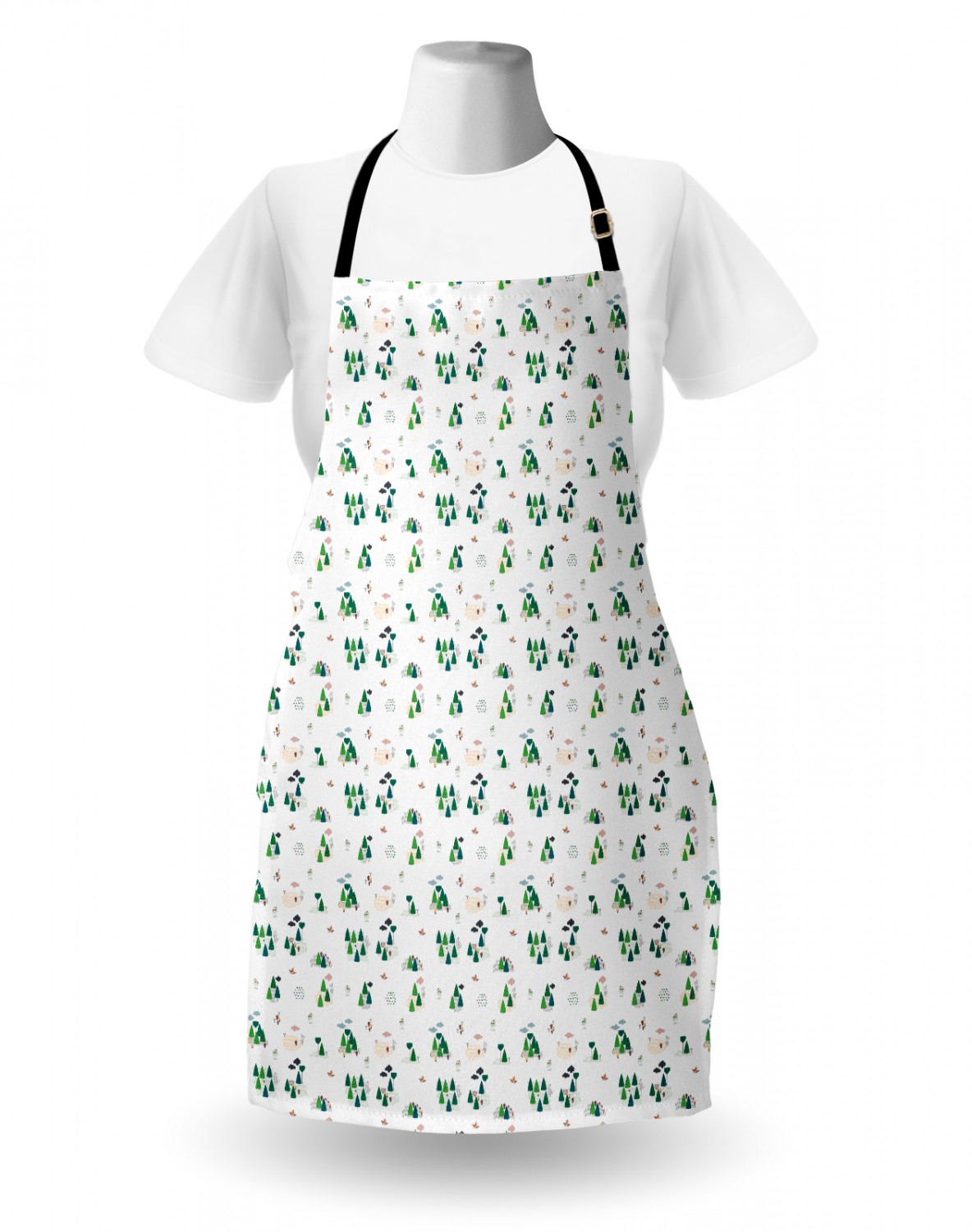 Ambesonne Apron Bib with Adjustable Neck Strap for Garden Cooking Standard Size