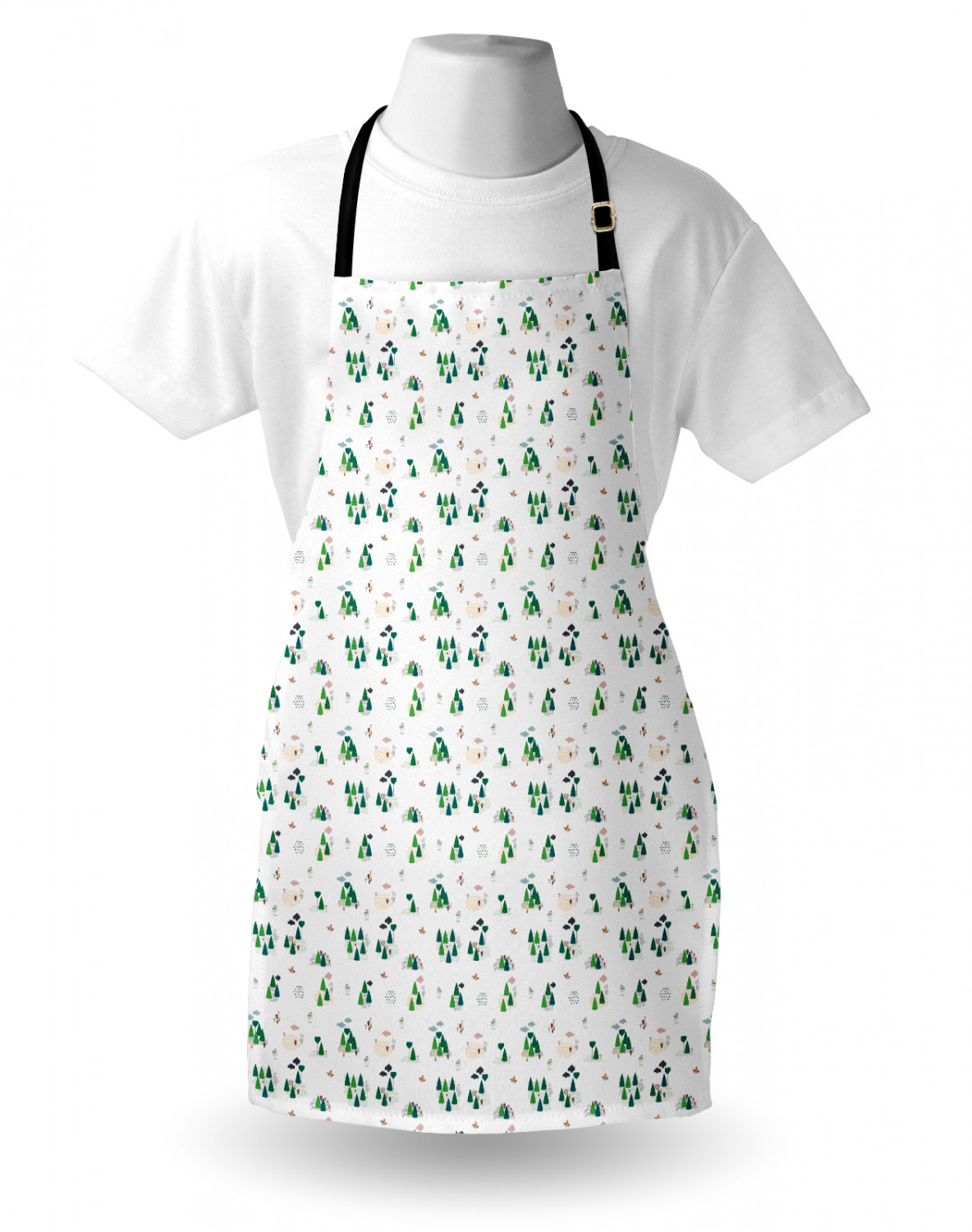 Ambesonne Apron Bib with Adjustable Neck Strap for Garden Cooking Standard Size