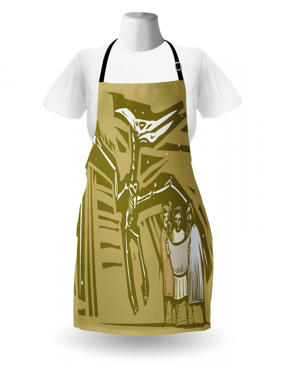 Ambesonne Outdoor Use Apron Adjustable Neck Strap for Gardening and Cooking