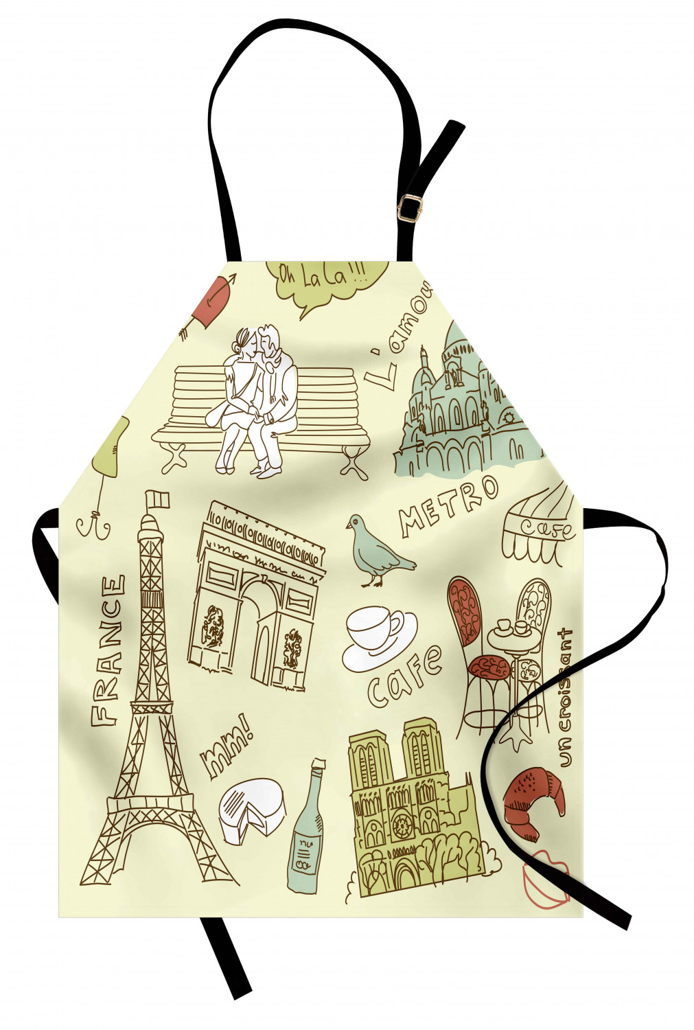 Ambesonne Apron with Adjustable Strap for Gardening Cooking No Fading