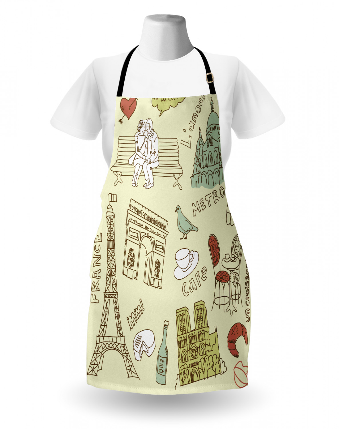 Ambesonne Apron with Adjustable Strap for Gardening Cooking No Fading