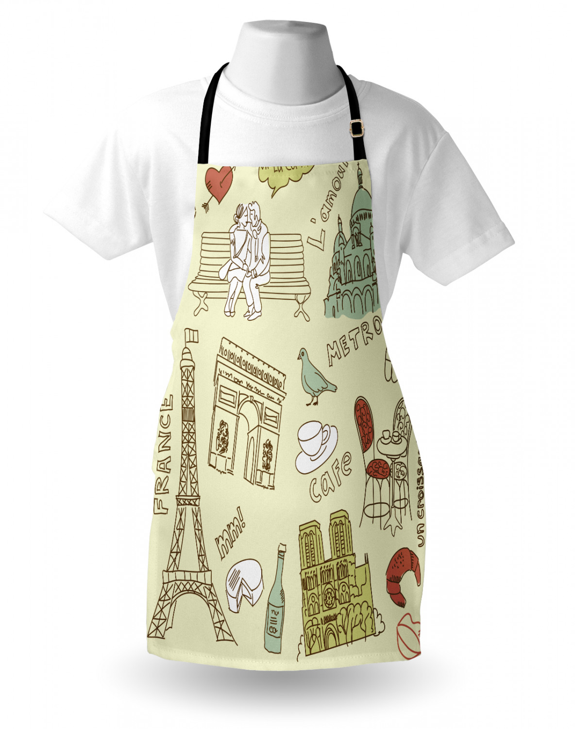 Ambesonne Apron with Adjustable Strap for Gardening Cooking No Fading