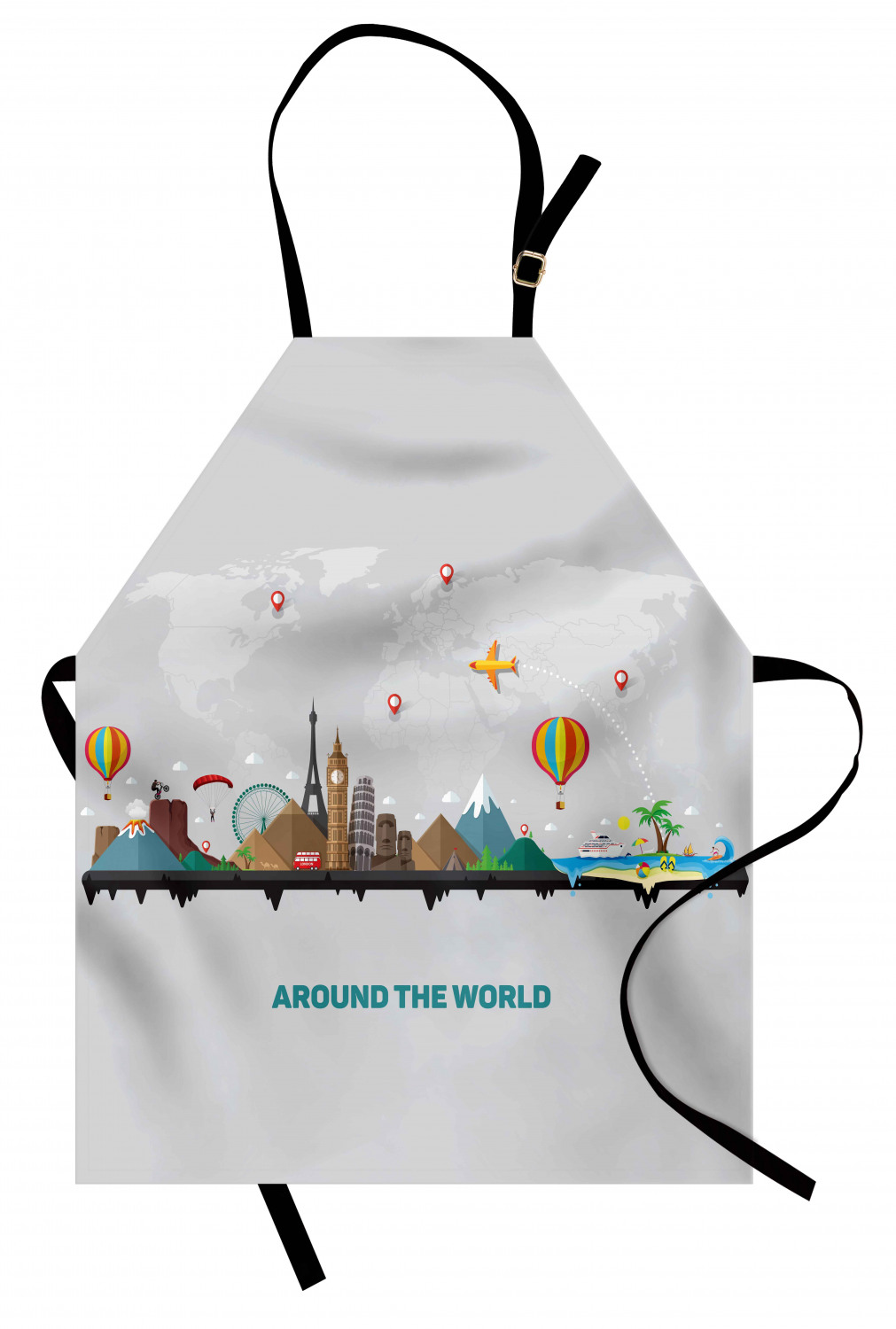 Ambesonne Travel Adventure Kids Apron Boys Girls Apron Bib Cooking & Painting