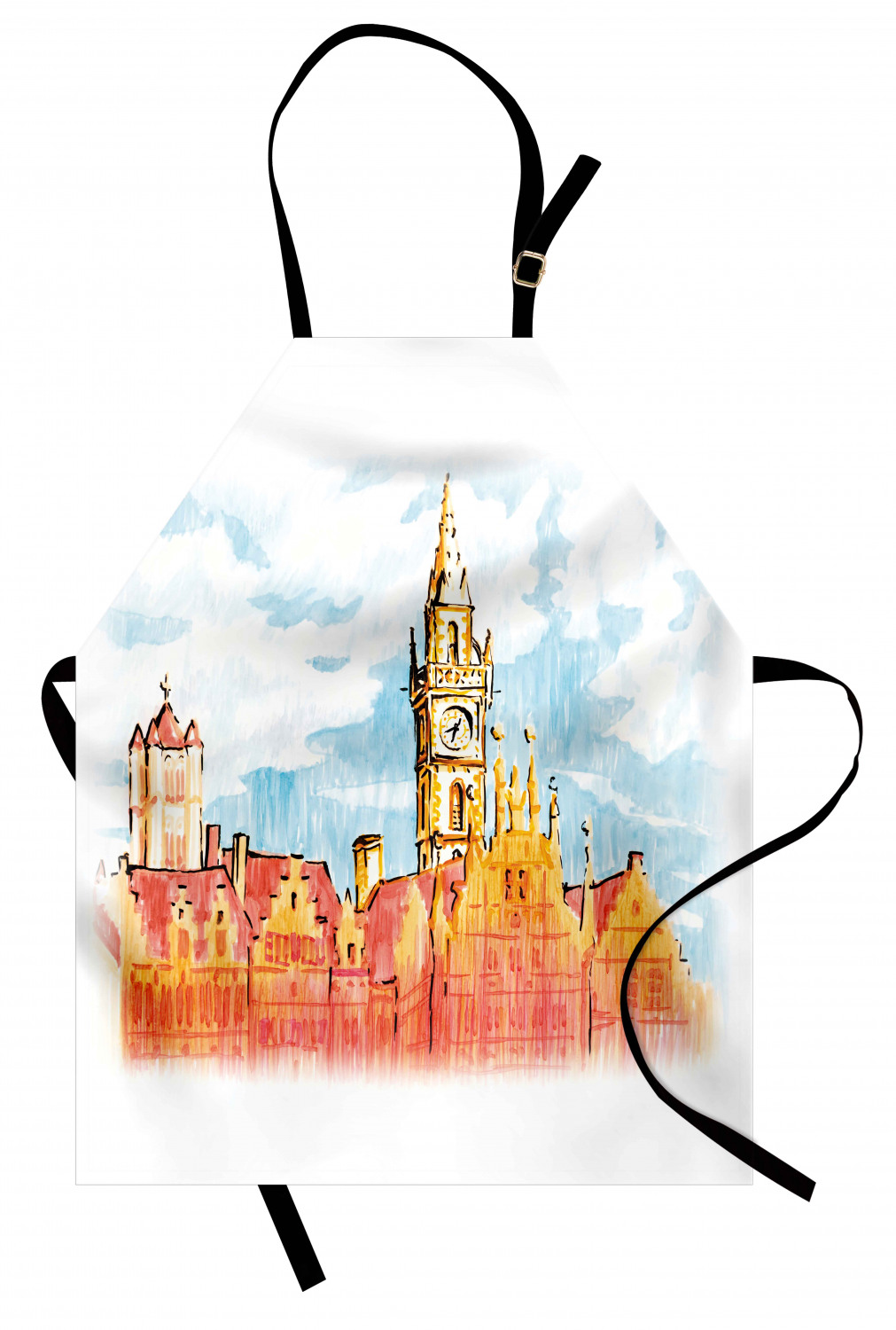 Ambesonne Travel Adventure Kids Apron Boys Girls Apron Bib Cooking & Painting