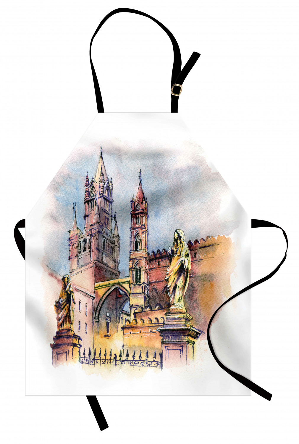 Ambesonne Travel Adventure Kids Apron Boys Girls Apron Bib Cooking & Painting