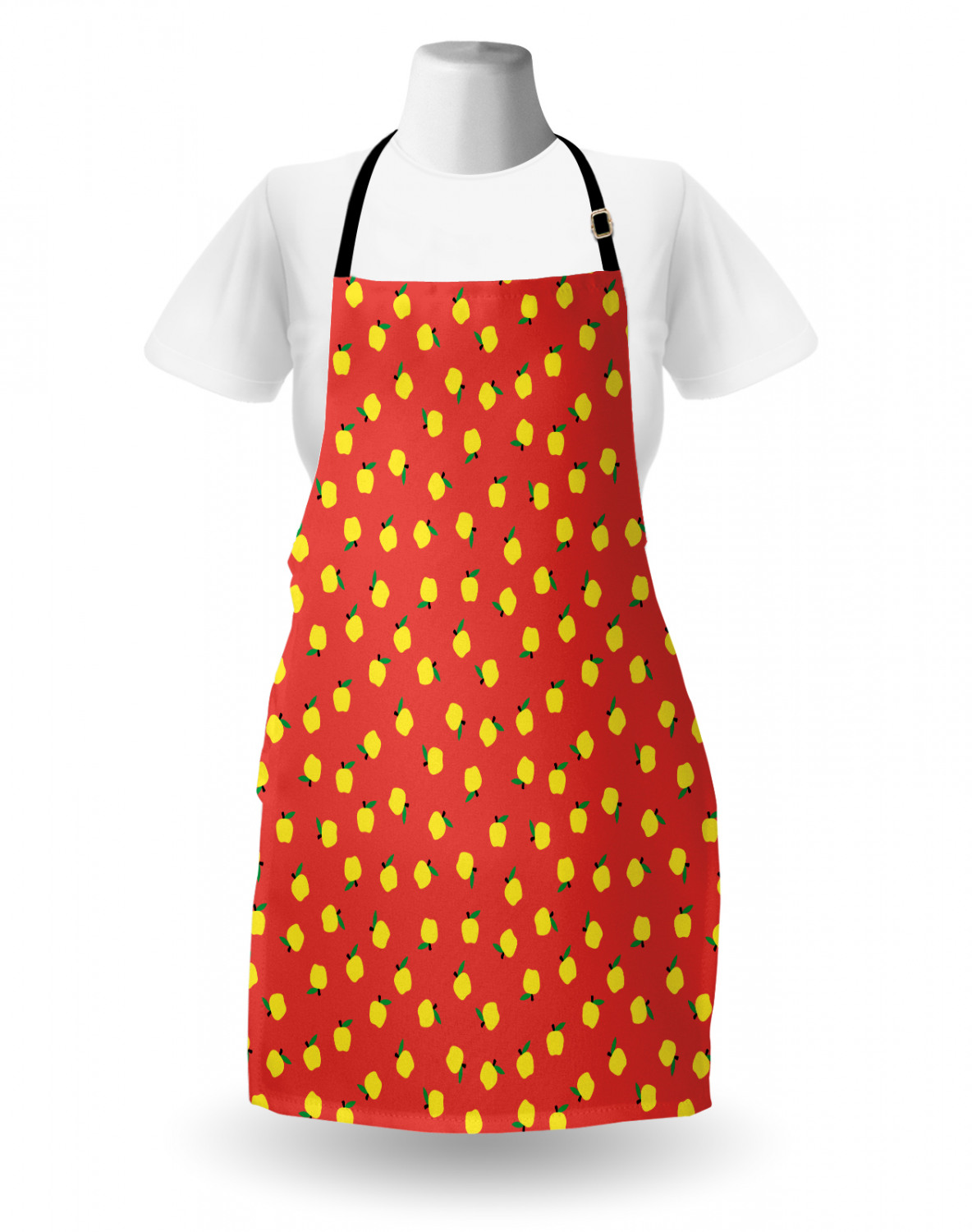 Apron Bib Adjustable Black Strap for Garden Cooking Standard Size Ambesonne