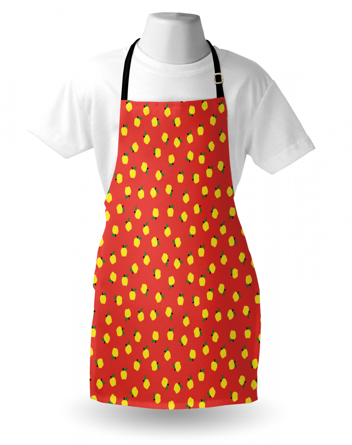 Apron Bib Adjustable Black Strap for Garden Cooking Standard Size Ambesonne