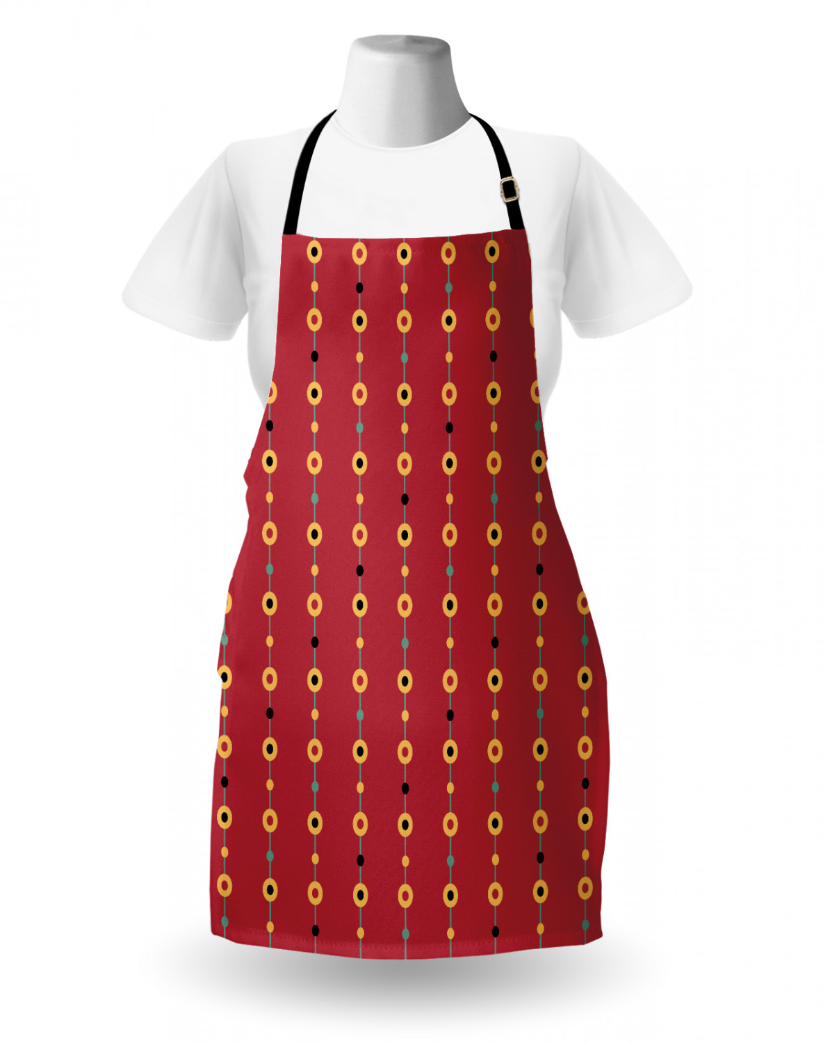 Apron Bib Adjustable Black Strap for Garden Cooking Standard Size Ambesonne