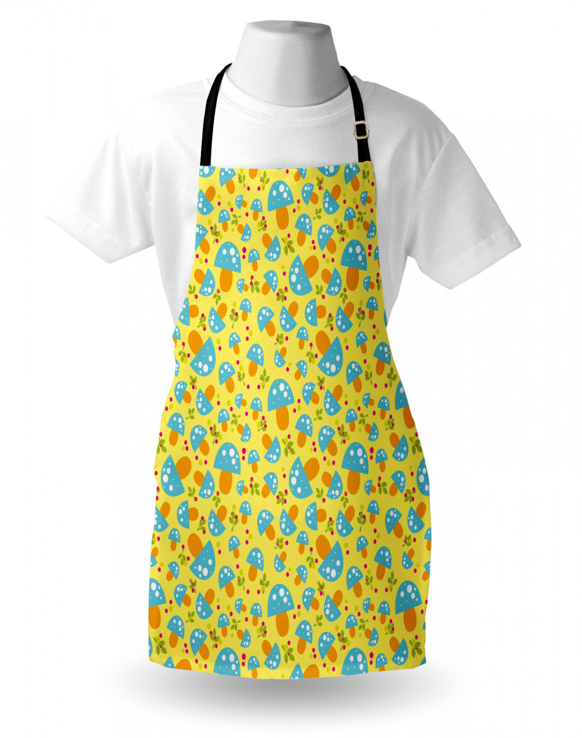 Apron Bib Adjustable Black Strap for Garden Cooking Standard Size Ambesonne