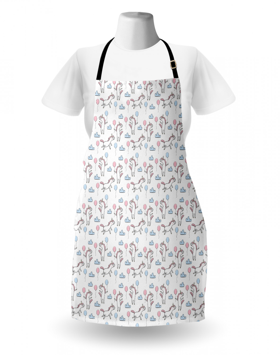 Apron with Adjustable Neck Strap Gardening Cooking Unisex Outdoor Use Ambesonne