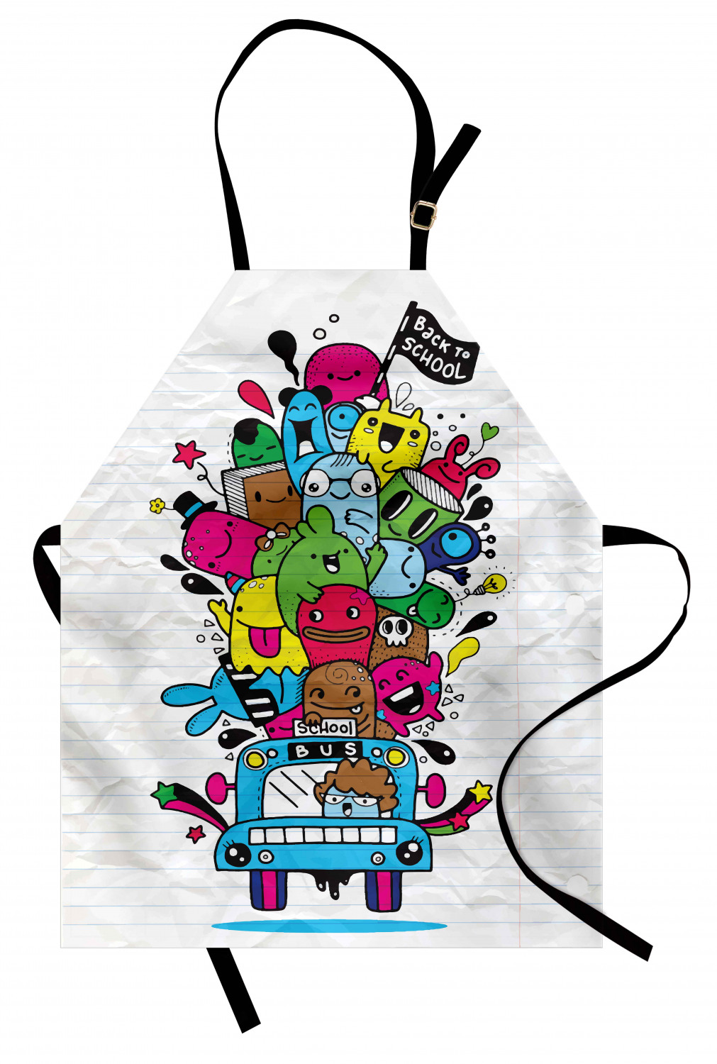 Apron with Adjustable Neck Strap Gardening Cooking Unisex Outdoor Use Ambesonne