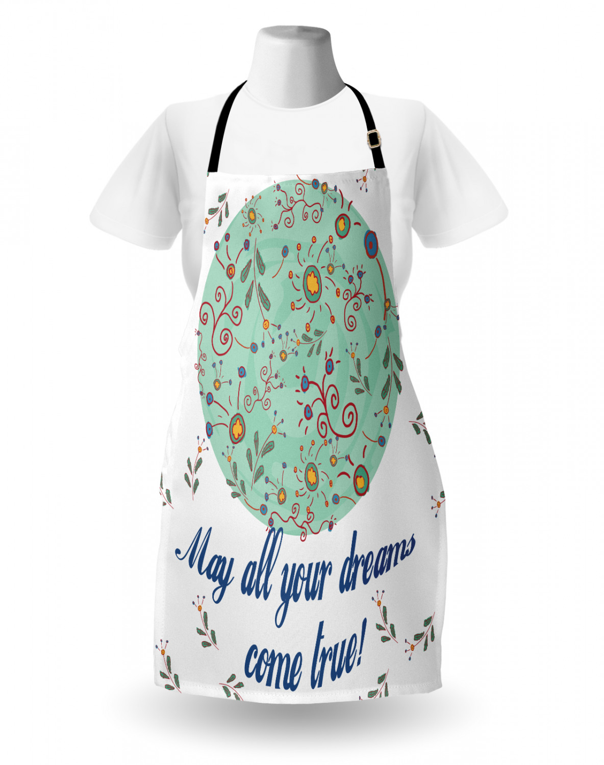 Apron with Adjustable Neck Strap Gardening Cooking Unisex Outdoor Use Ambesonne