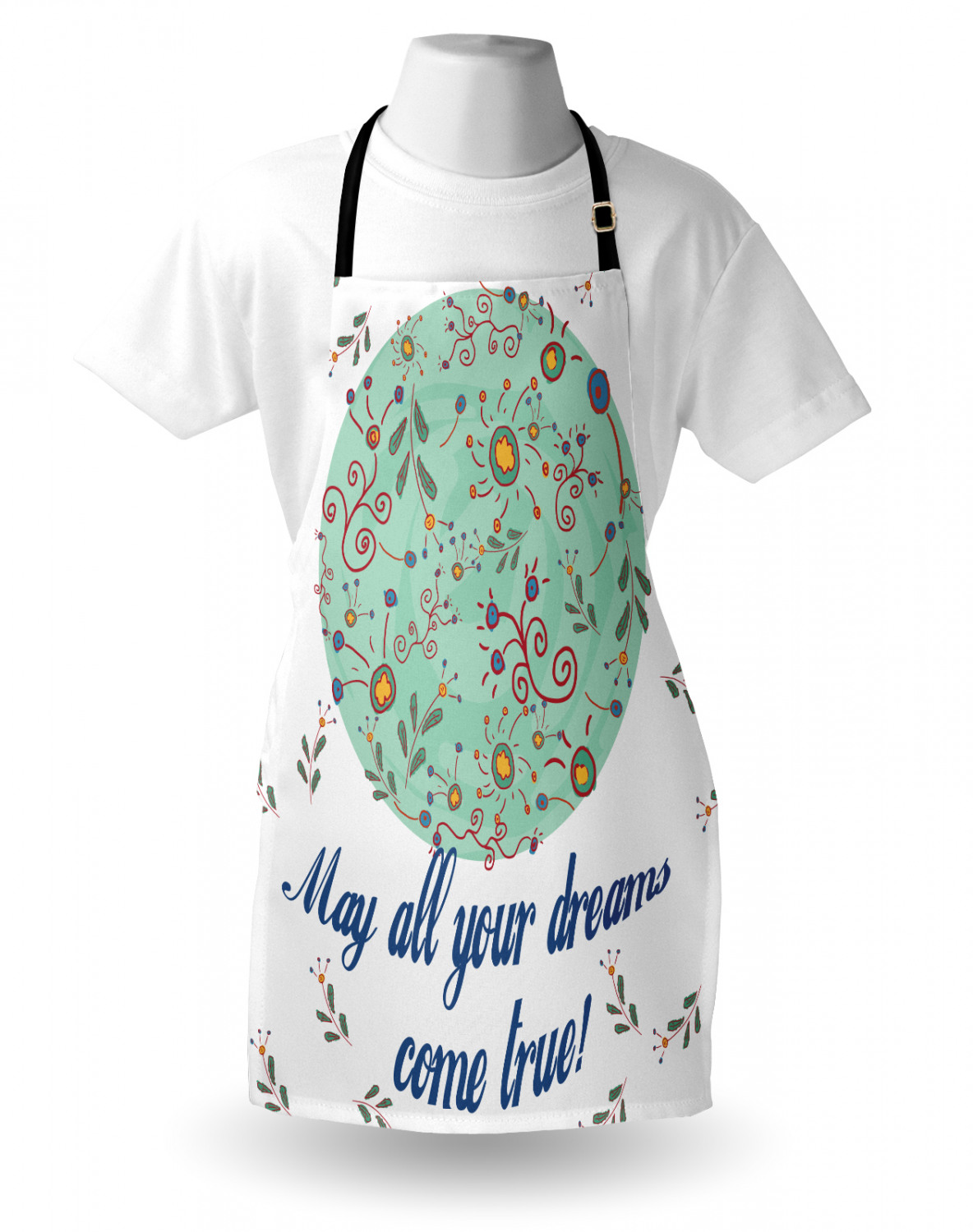 Apron with Adjustable Neck Strap Gardening Cooking Unisex Outdoor Use Ambesonne