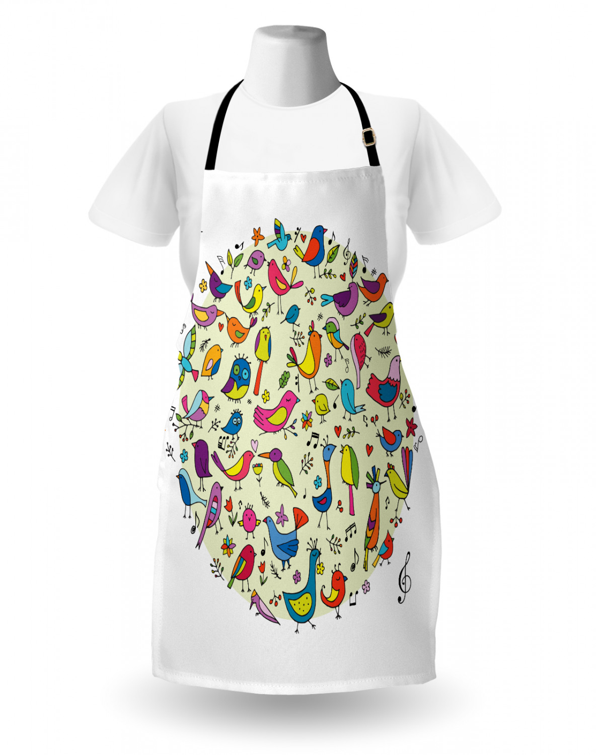 Apron with Adjustable Neck Strap Gardening Cooking Unisex Outdoor Use Ambesonne