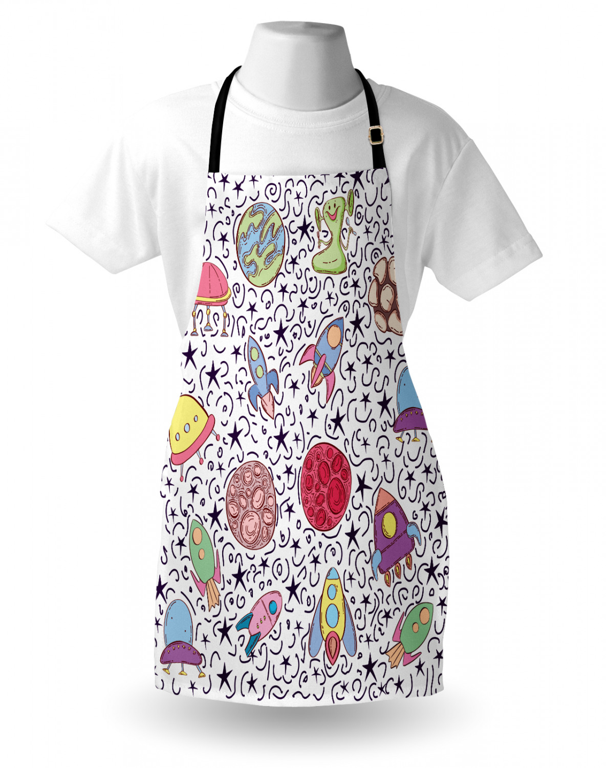 Apron with Adjustable Neck Strap Gardening Cooking Unisex Outdoor Use Ambesonne