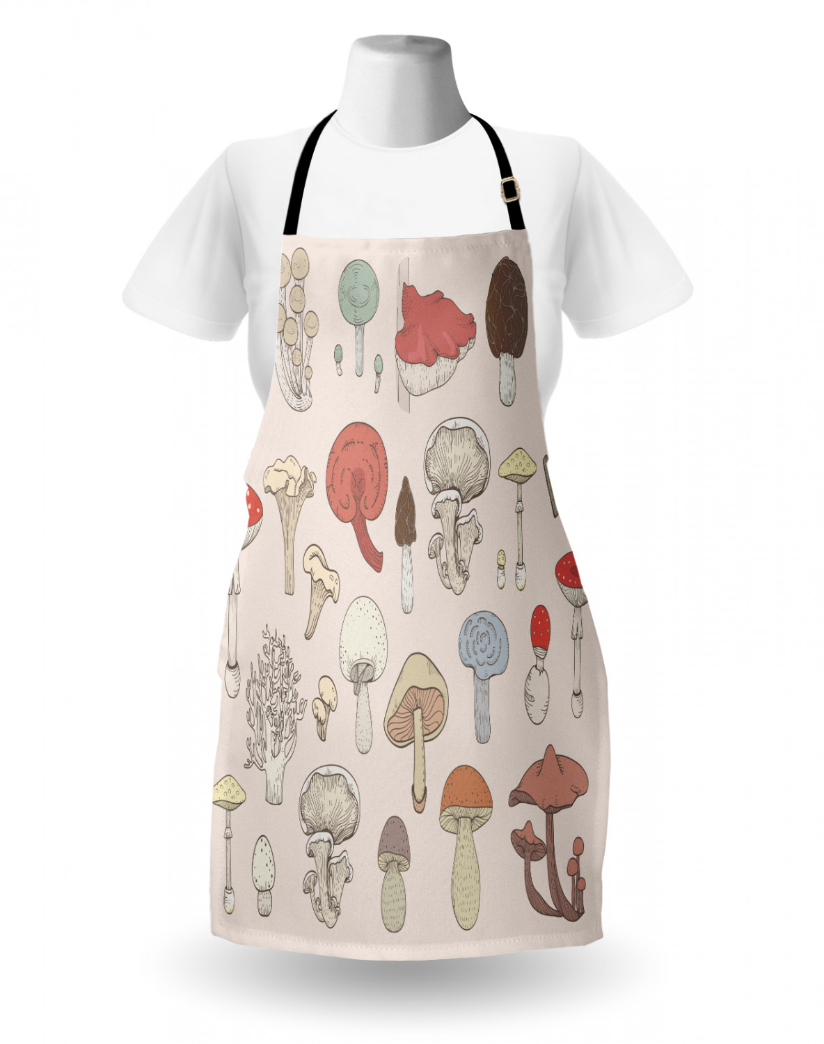 Apron with Adjustable Neck Strap Gardening Cooking Unisex Outdoor Use Ambesonne