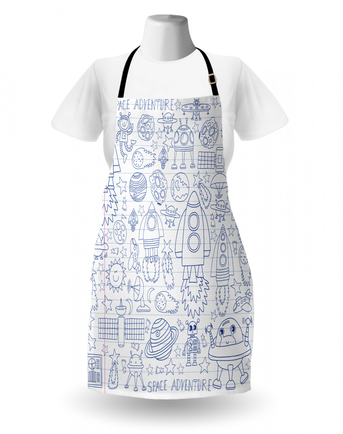 Apron with Adjustable Neck Strap Gardening Cooking Unisex Outdoor Use Ambesonne