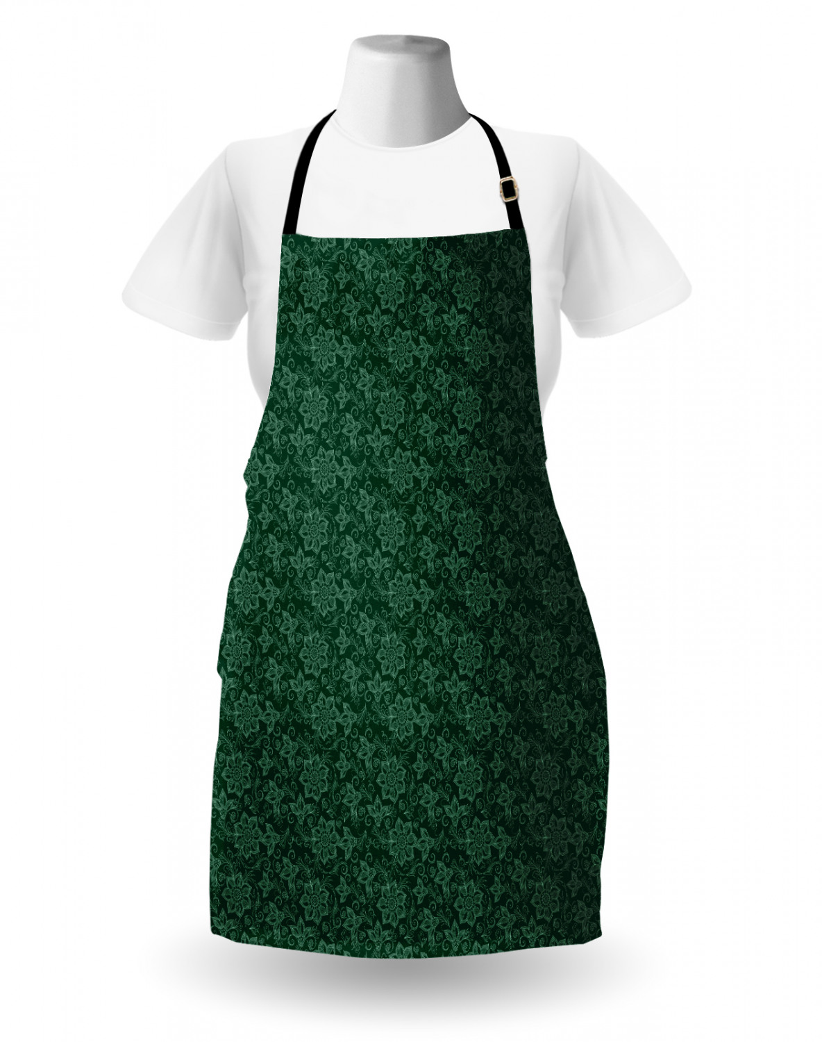 Ambesonne Apron Adjustable Black Strap for Gardening and Cooking Standard Size