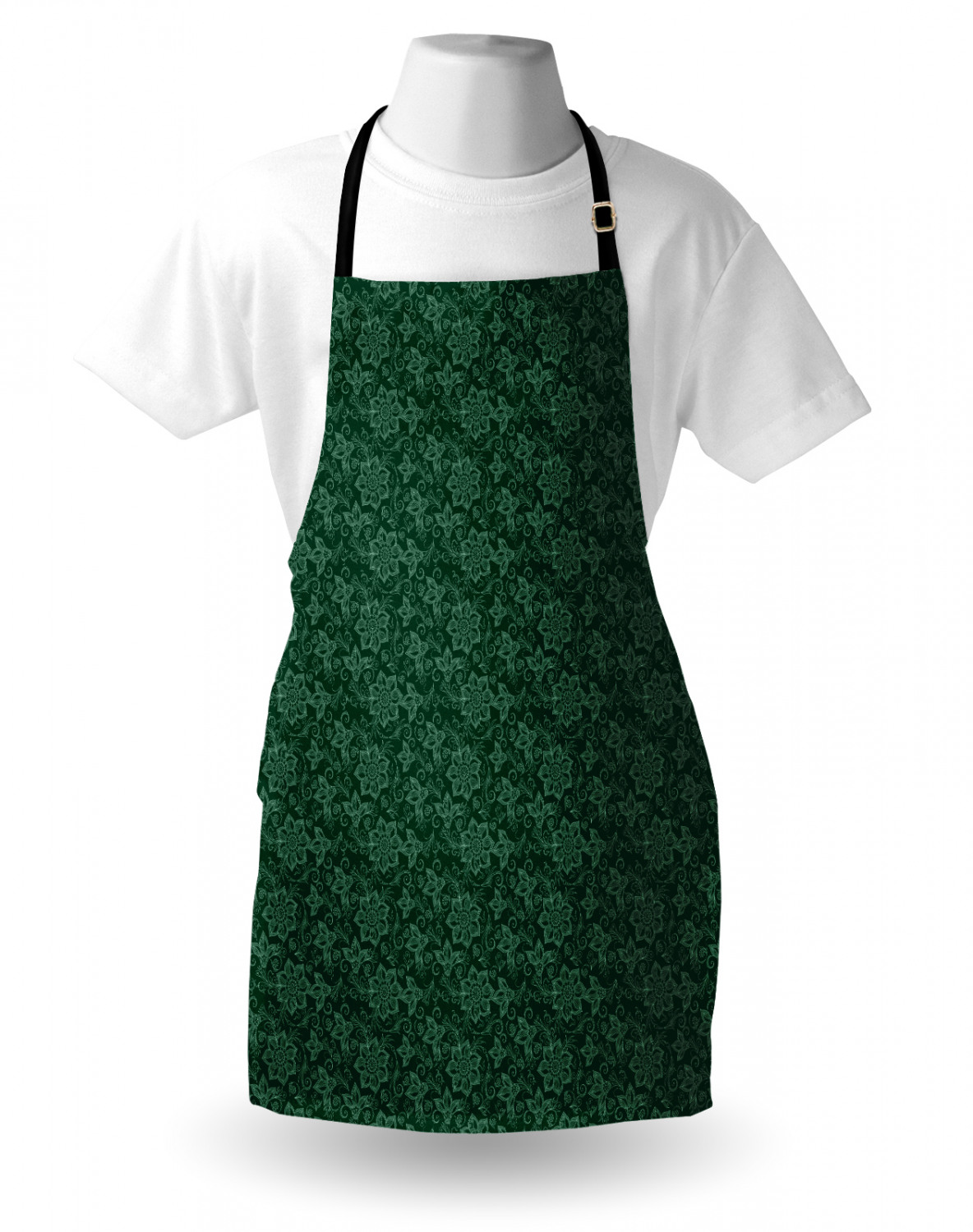 Ambesonne Apron Adjustable Black Strap for Gardening and Cooking Standard Size